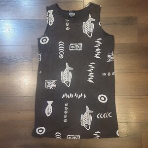 Exist Sports Dress Sleeveless Womens Med. Black Jersey Fish Swim Coverup Y2K 90s